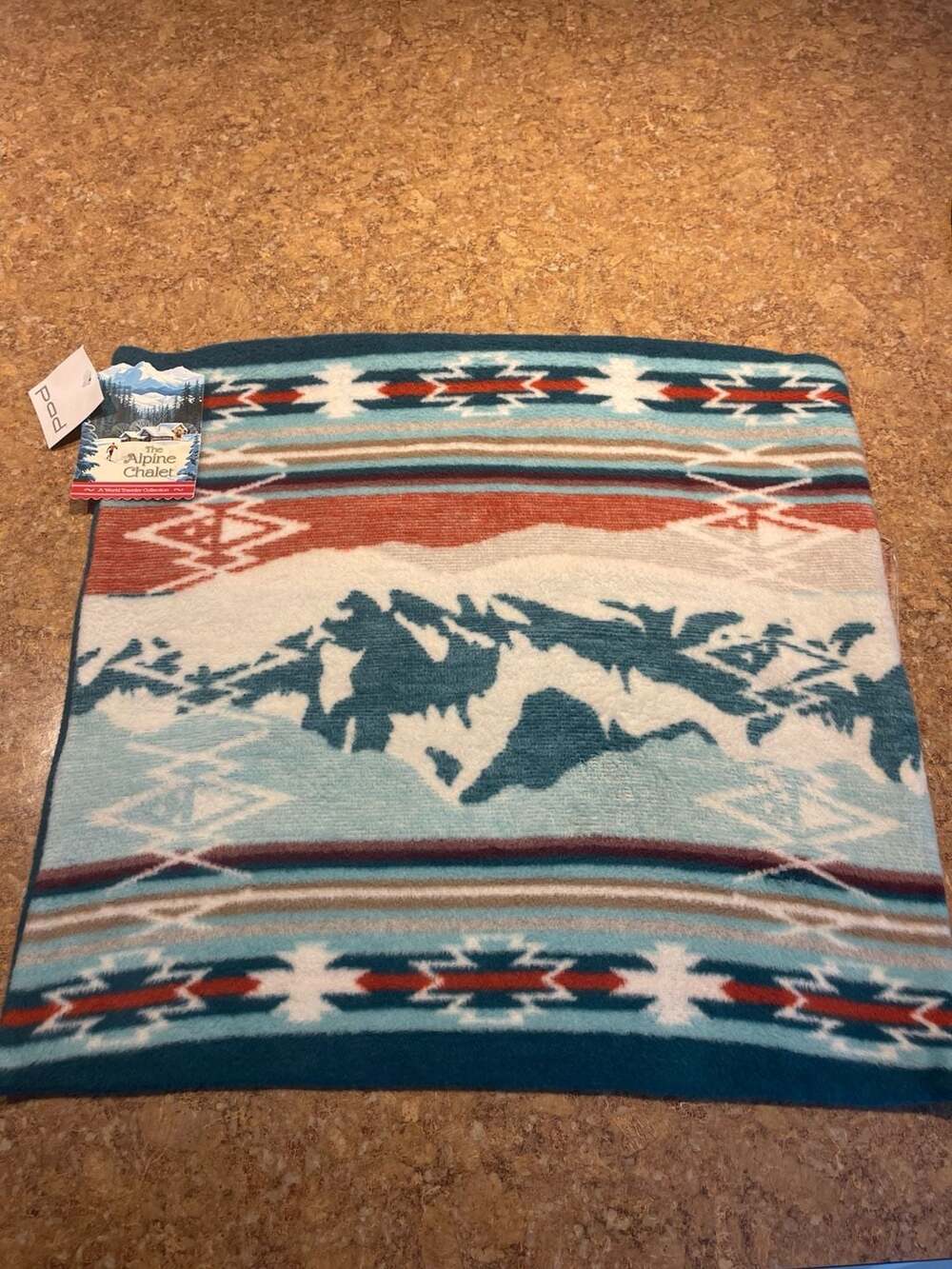 Pad The Alpine Chalet Pillow Cover Aztec Mountain Turquoise Red